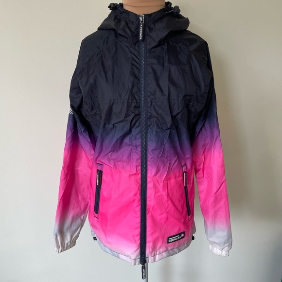 SUPERDRY Original Windcagoule Jacket Gradient Tricolor Windbreaker Jacket Sz XS - Picture 3 of 12